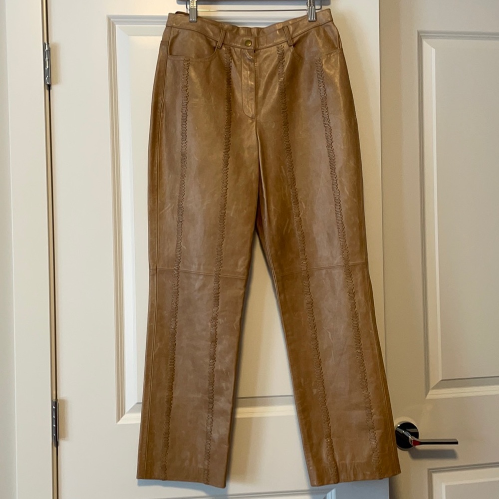 Carlisle Tan Leather Pants